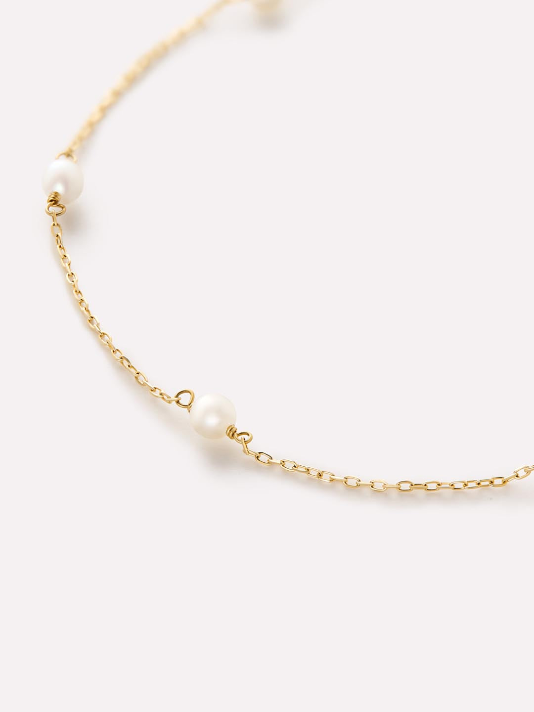 Gold Pearl Bracelet - Gold Pearl Station Bracelet