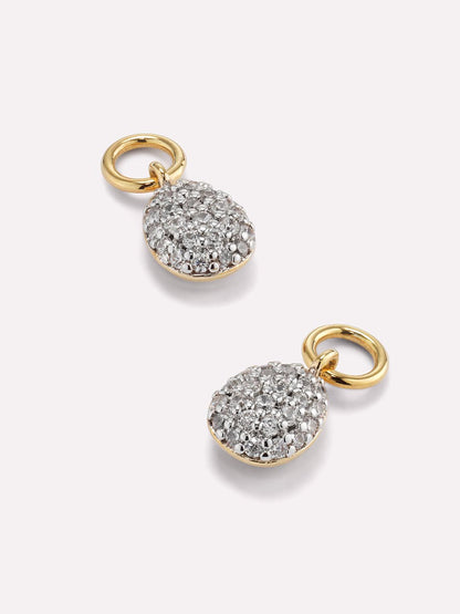 Earring Charms - Pave Pebble Charms