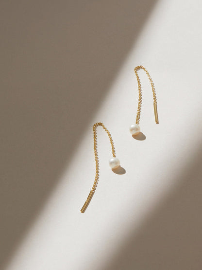 Pearl Threader Earrings - Abrielle