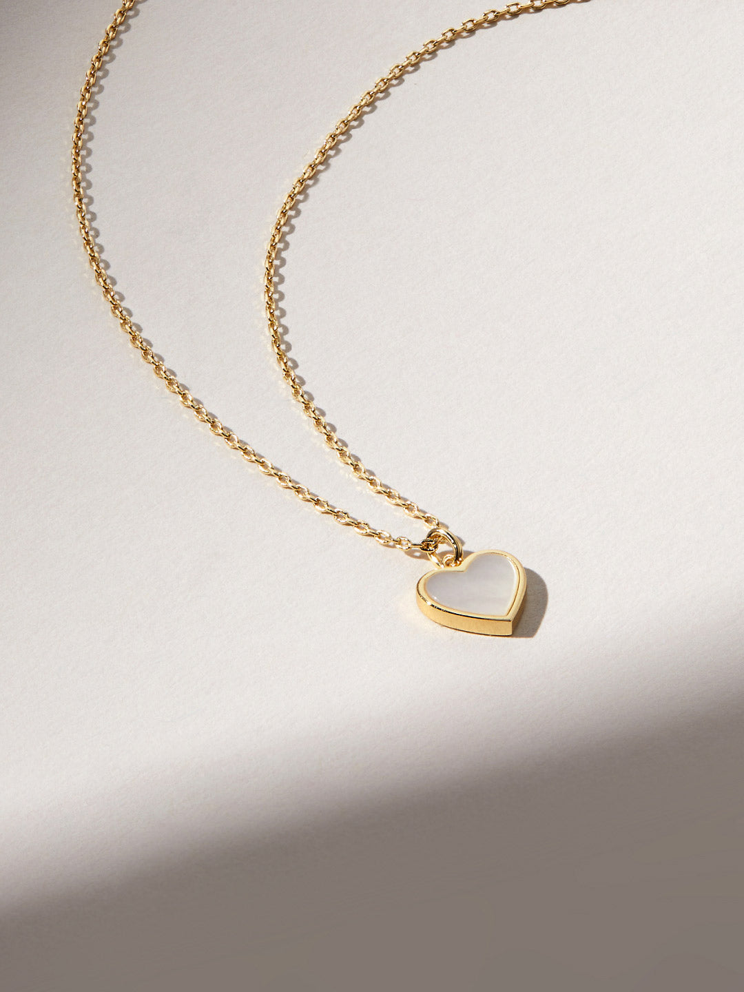 Gold Heart Necklace - Laure Mother of Pearl