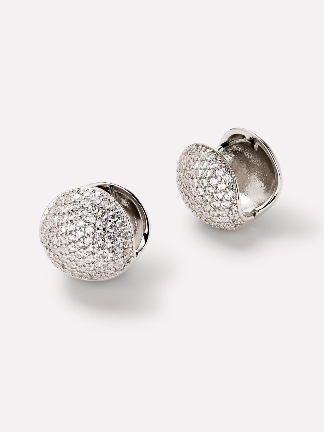 Silver Earrings - Mini Abby Silver Micropave