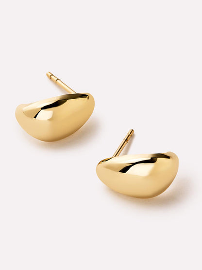 Gold Stud Earrings - Gold Teardrop Huggie Studs