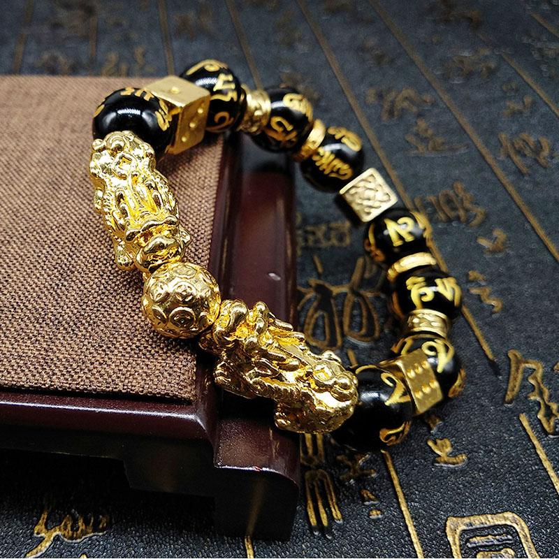 Gold-Plated Double Pixiu Bracelet - Extreme Wealth & Protection