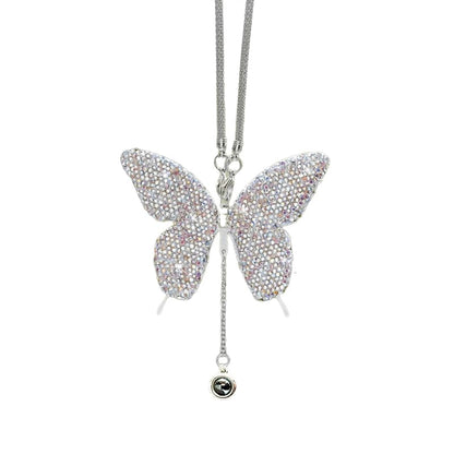 Personalized Butterfly Car Mirror Ornament with Photo Pendant