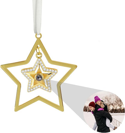 Custom Christmas Star Ornament With Photo Inside