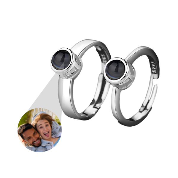 Custom Photo Couple Rings