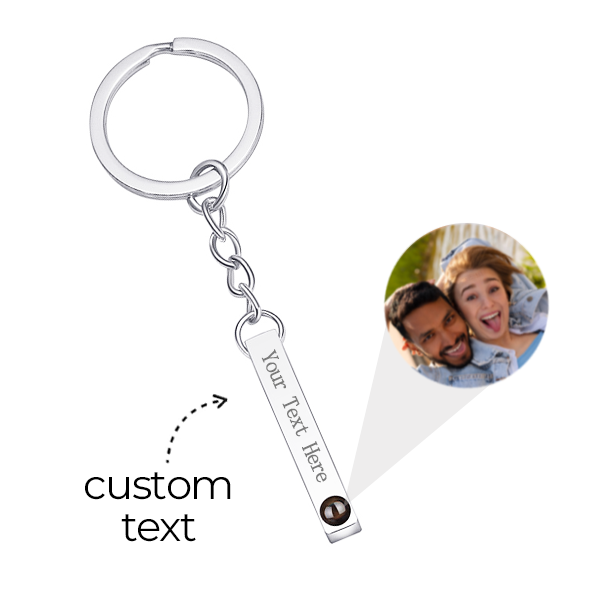 Personalized Text Engraved Photo keychain