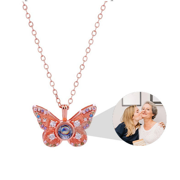 Gorgeous Butterfly Necklace with Hidden Photo