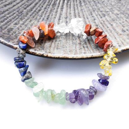 7 Chakra Raw Crystal Bracelet