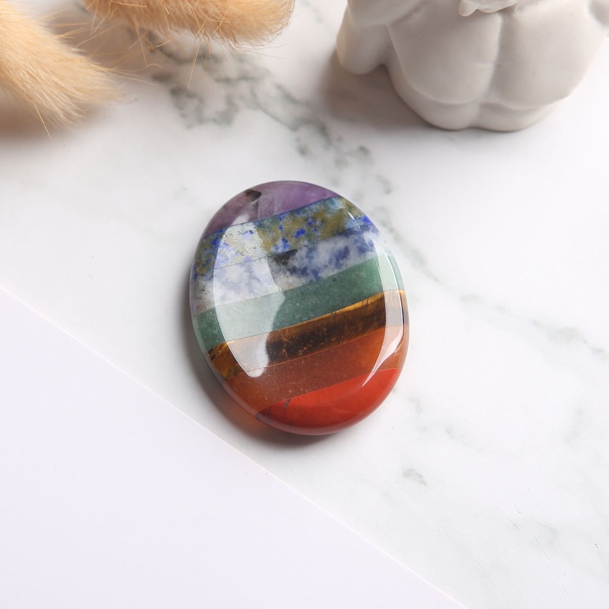 7 Chakra Worry Stone - For Anxiety & Stress