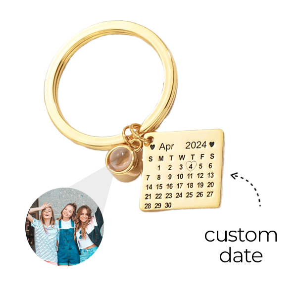 Customized Calendar Photo Keychain