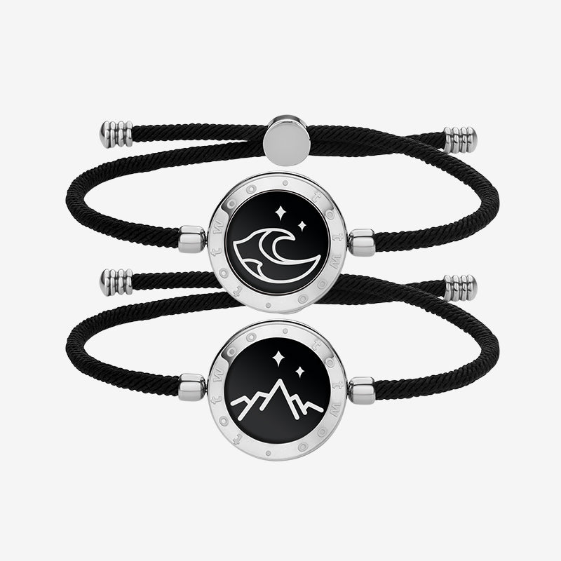 Mountain & Sea Touch Bracelets with Milan Rope (Black+Black)