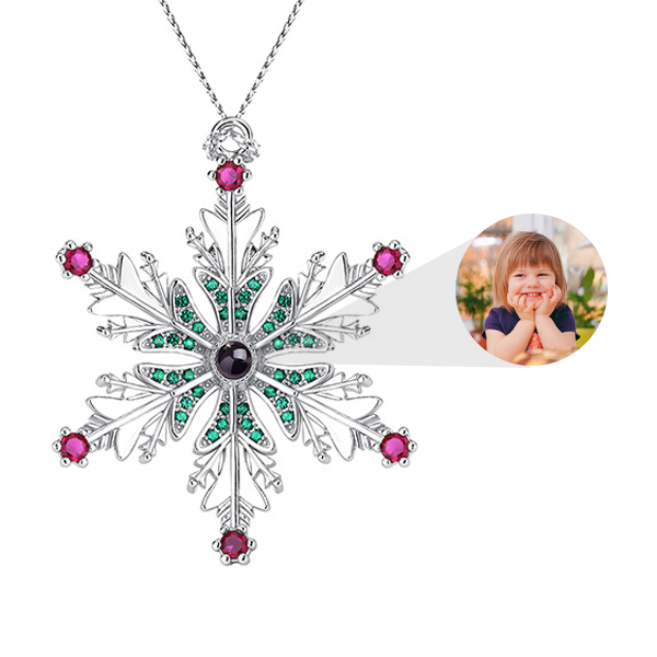 Personalized Colorful Snowflake Ornament With Photo Inside