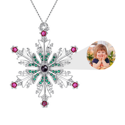 Personalized Colorful Snowflake Ornament With Photo Inside