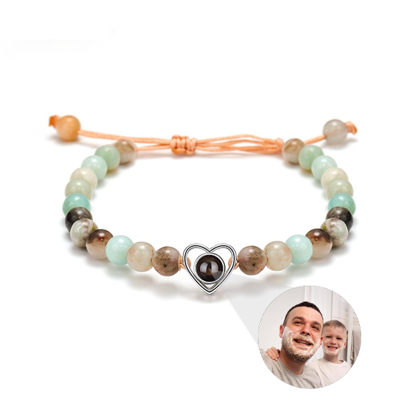 Bracelet with Photo Inside Beaded Chain Projection Bracelet