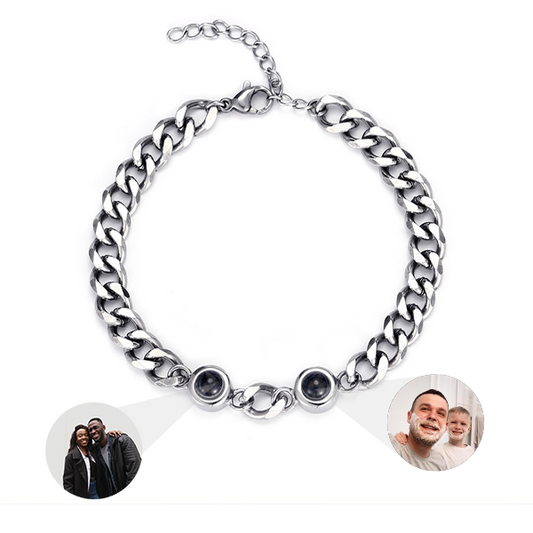 Personalized Cuban Chain Double Photo Bracelet