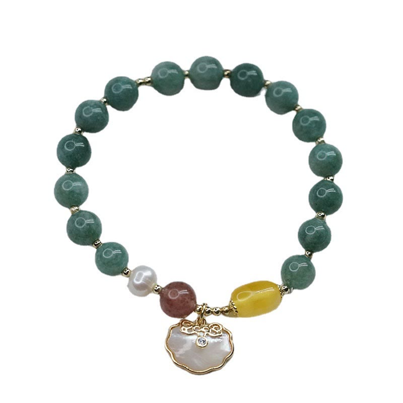 Jade Sea shell Ruyi Lock Luck Bracelet