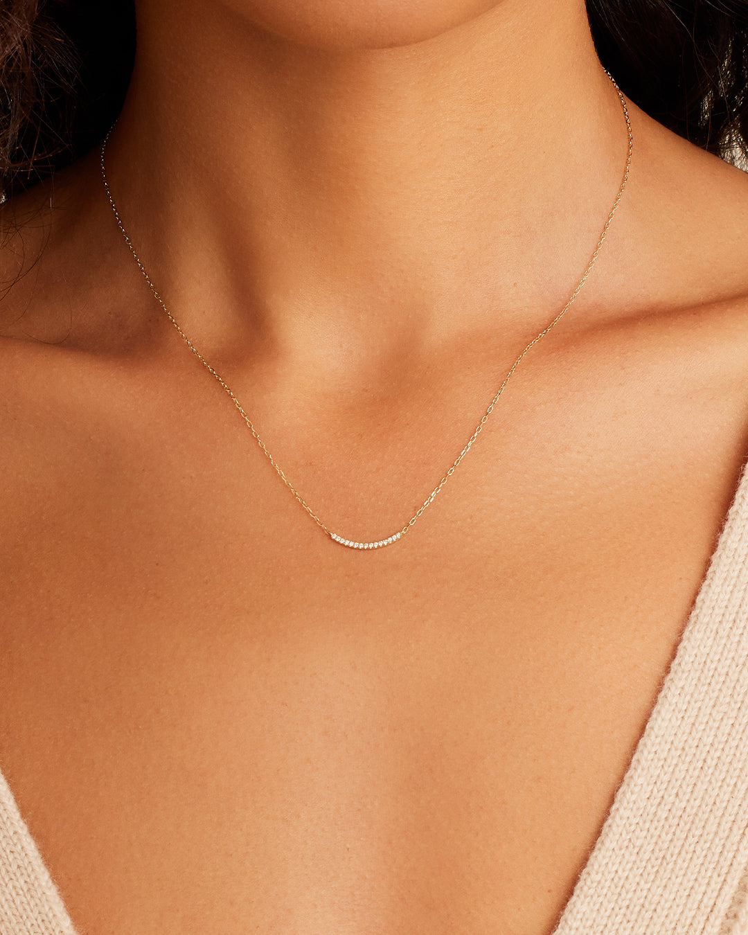 Diamond Taner Bar Mini Necklace