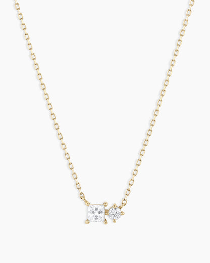 Diamond and White Sapphire Necklace