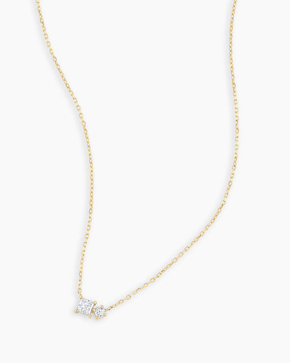 Diamond and White Sapphire Necklace