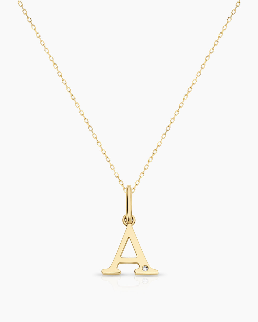 Diamond Vintage Alphabet Charm Necklace