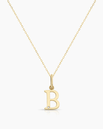 Diamond Vintage Alphabet Charm Necklace