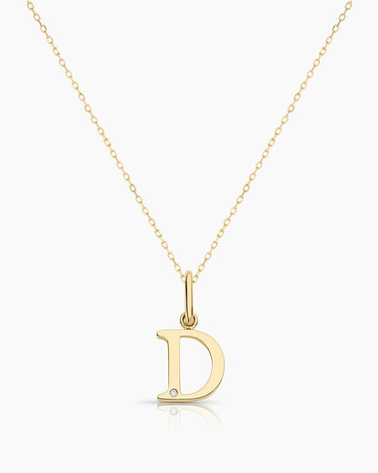 Diamond Vintage Alphabet Charm Necklace