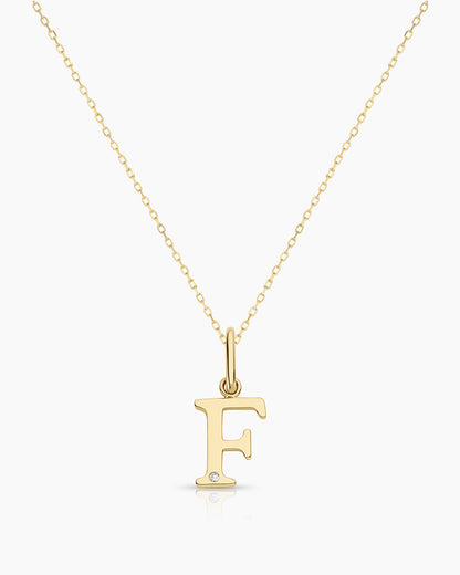 Diamond Vintage Alphabet Charm Necklace