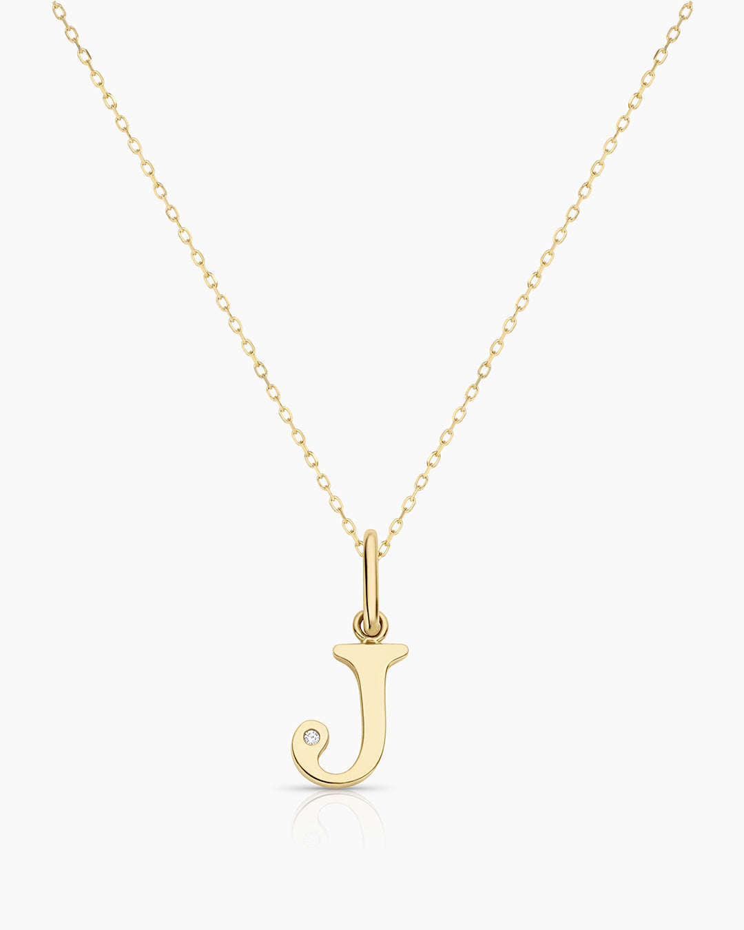 Diamond Vintage Alphabet Charm Necklace