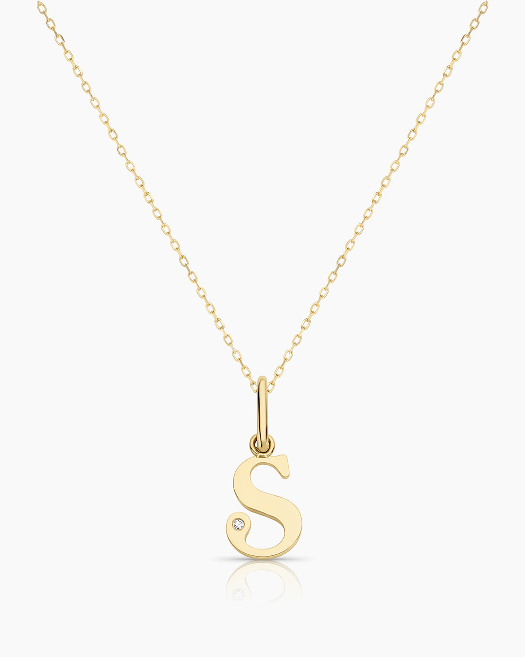 Diamond Vintage Alphabet Charm Necklace