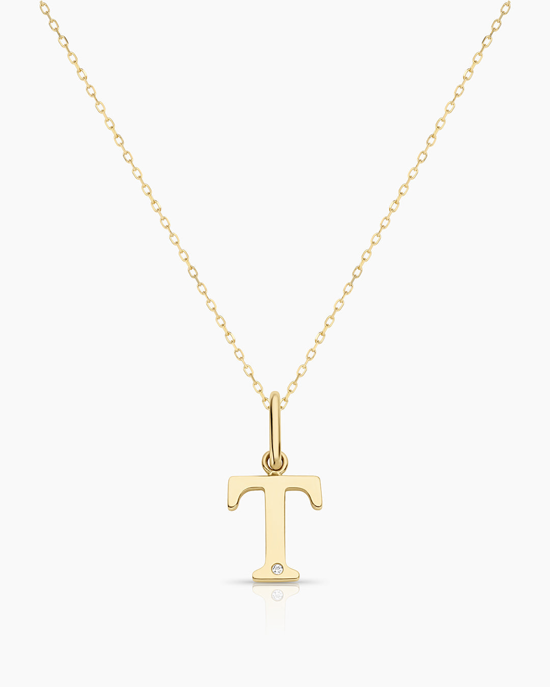 Diamond Vintage Alphabet Charm Necklace