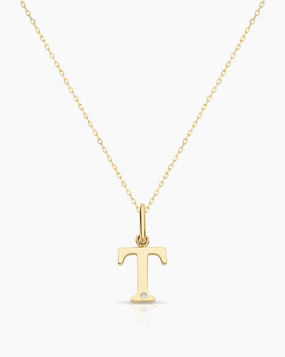 Diamond Vintage Alphabet Charm Necklace