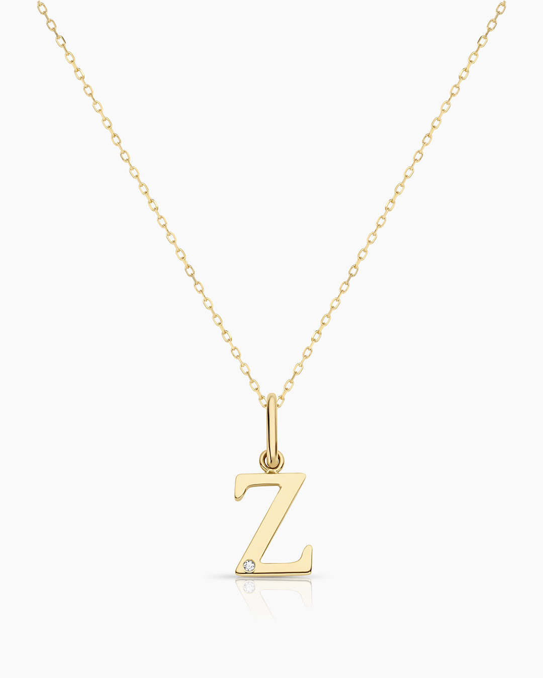 Diamond Vintage Alphabet Charm Necklace