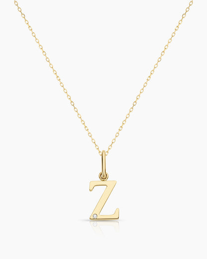 Diamond Vintage Alphabet Charm Necklace