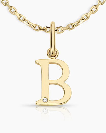 Diamond Vintage Alphabet Charm Necklace