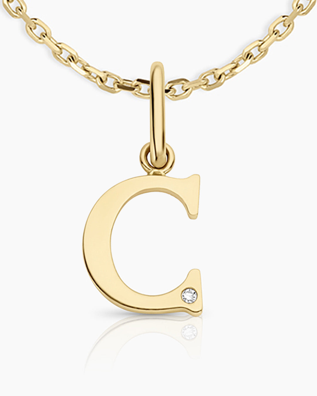 Diamond Vintage Alphabet Charm Necklace