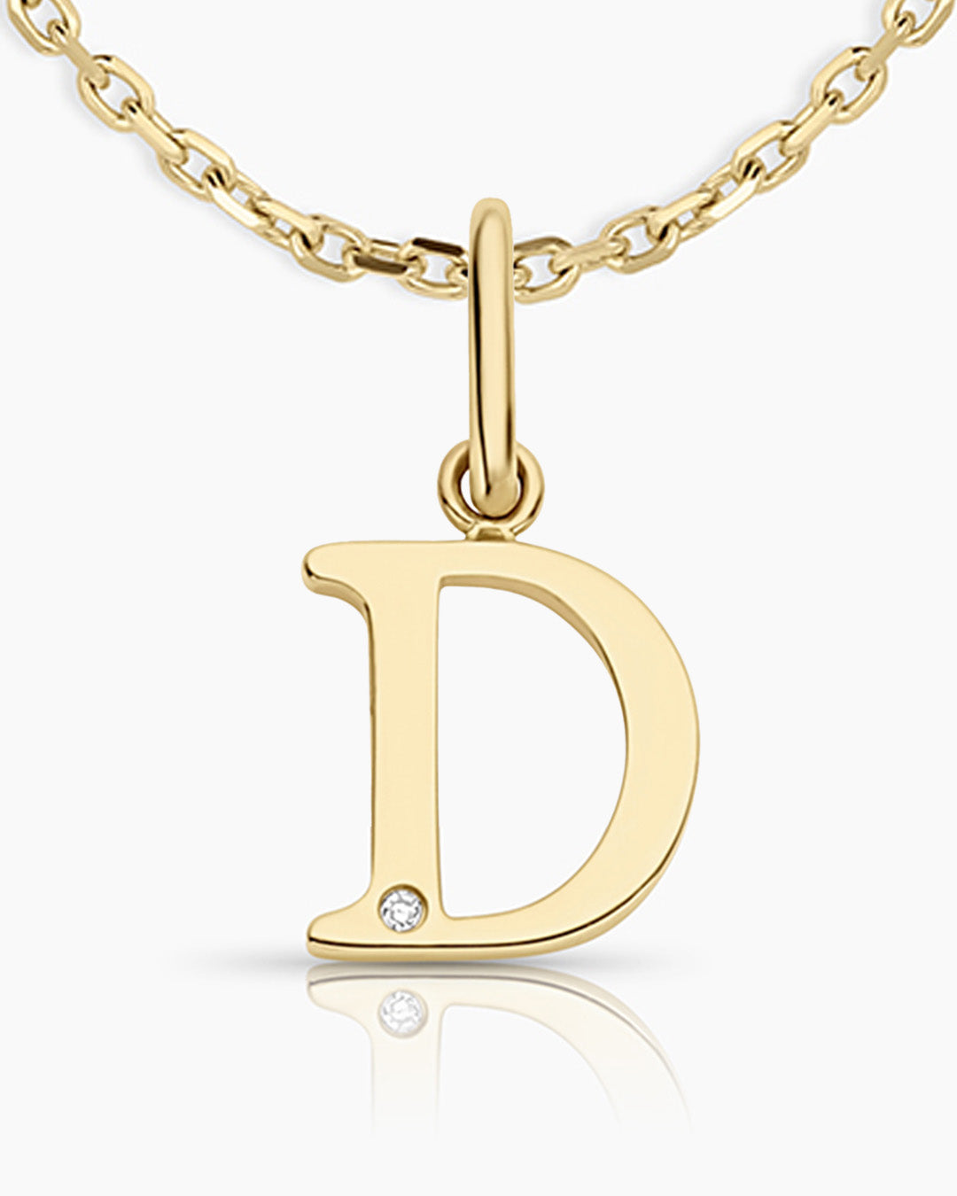 Diamond Vintage Alphabet Charm Necklace