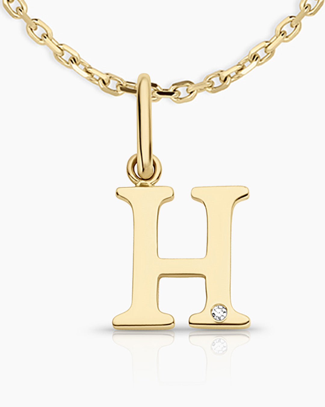 Diamond Vintage Alphabet Charm Necklace