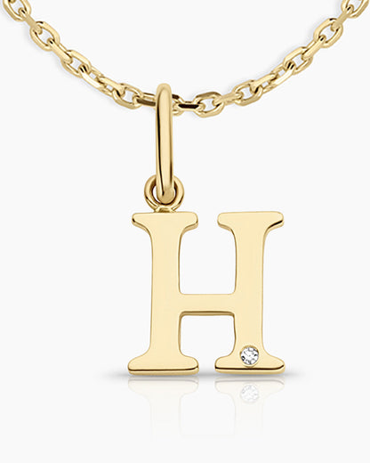 Diamond Vintage Alphabet Charm Necklace