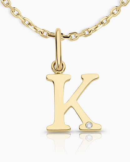 Diamond Vintage Alphabet Charm Necklace