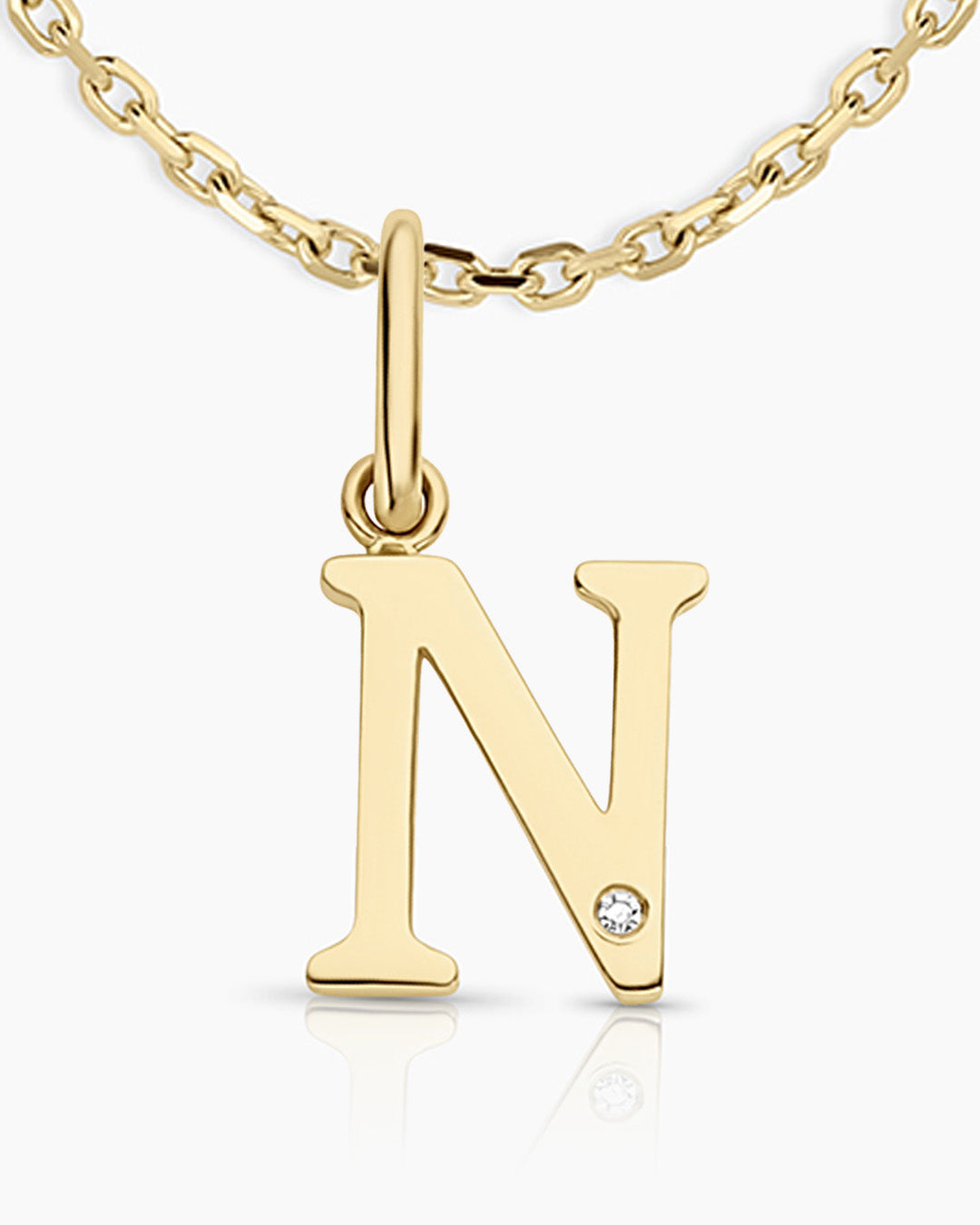 Diamond Vintage Alphabet Charm Necklace