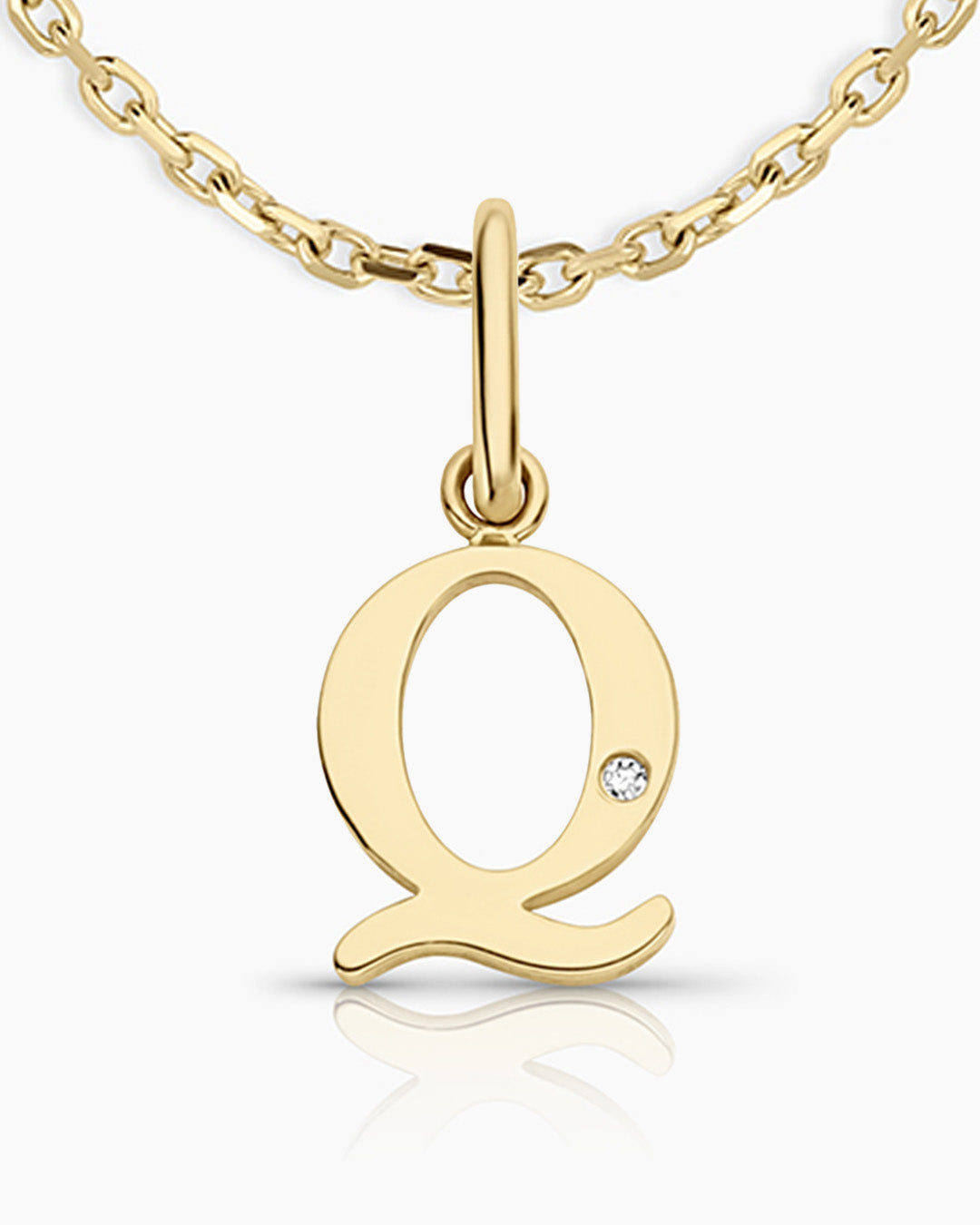 Diamond Vintage Alphabet Charm Necklace