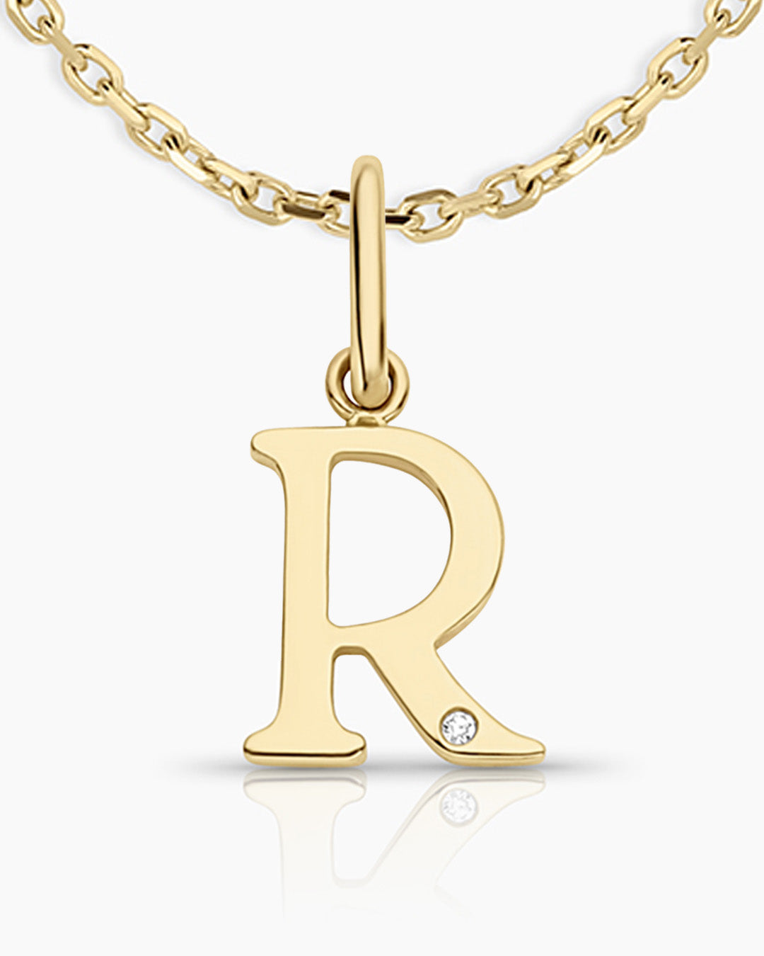 Diamond Vintage Alphabet Charm Necklace