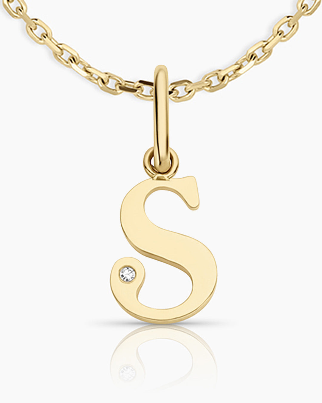 Diamond Vintage Alphabet Charm Necklace