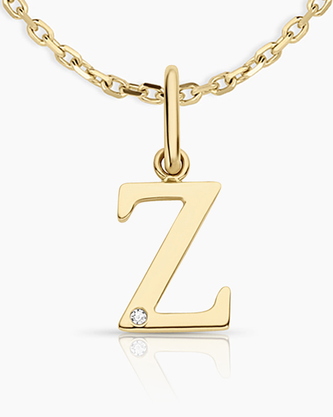 Diamond Vintage Alphabet Charm Necklace