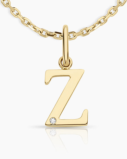 Diamond Vintage Alphabet Charm Necklace