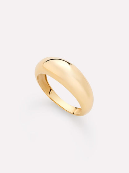 Solid Yellow Gold - Gold Medium Dome Ring