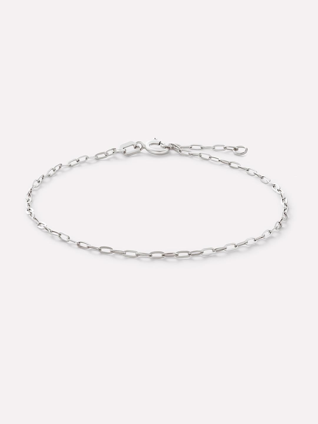 White Gold Bracelet - White Gold Paperclip Bracelet