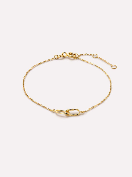 Gold Bracelet - Gold Twisted Link Bracelet