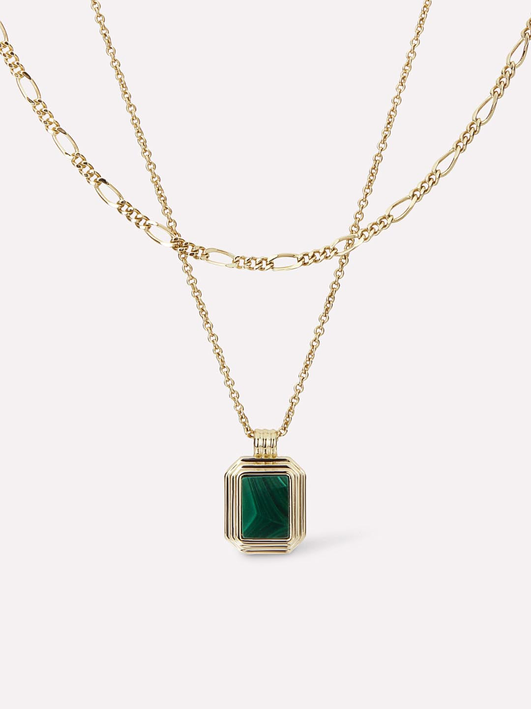 Layered Necklace Set - Temple Green